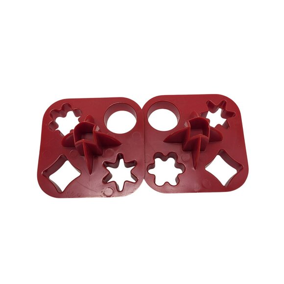 Vintage Tupperware Red Cookie Cutters Set Canape Garnish Mini Cookies Set of 2 - Picture 1 of 8